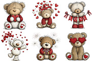 Valentines Teddy Bear Clipart, an Illustration by Craft Nest (Thumbnail 11 of 11)