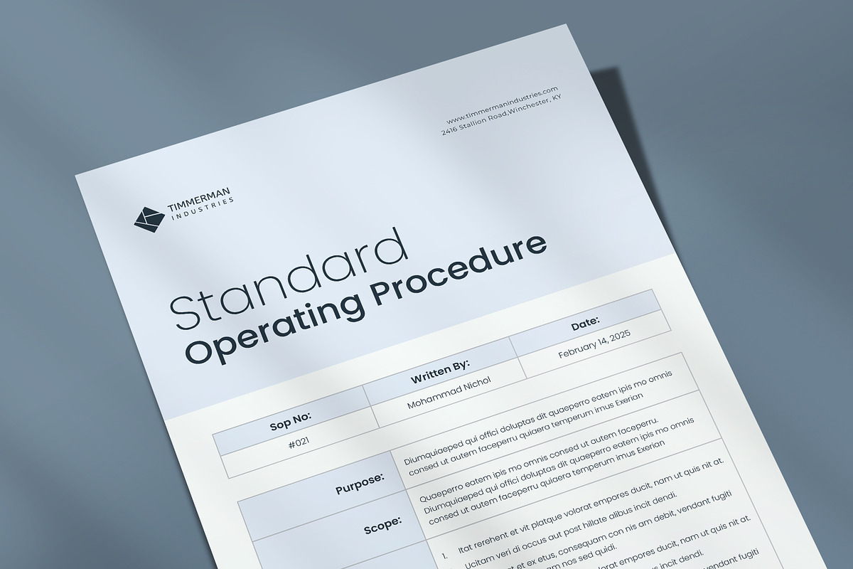 Standard Operating Procedure, SOP, a Stationery Template by DesVert (Photo 4 of 6)