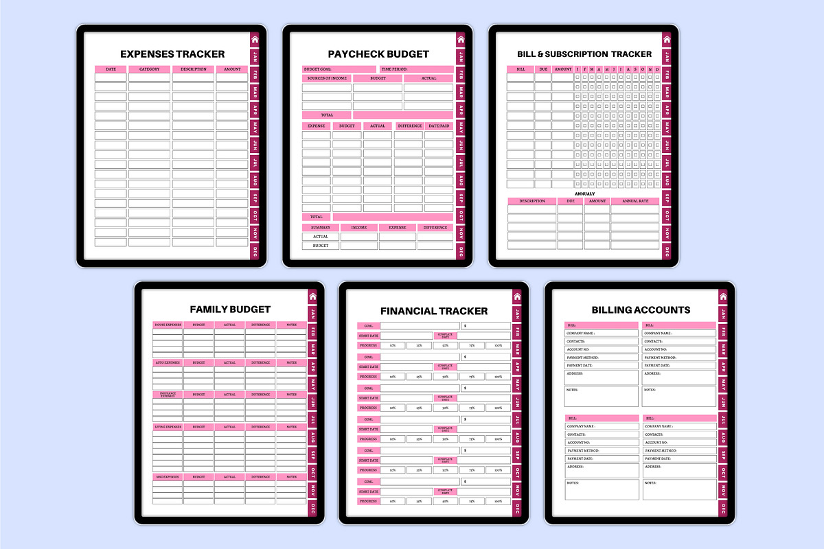 Digital 2026 Budget&Financial Bundle, a Stationery Template by Shumaya (Photo 3 of 6)