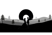 Romantic Couple in Nature Silhouette, a Graphic by Artivon (Thumbnail 4 of 13)
