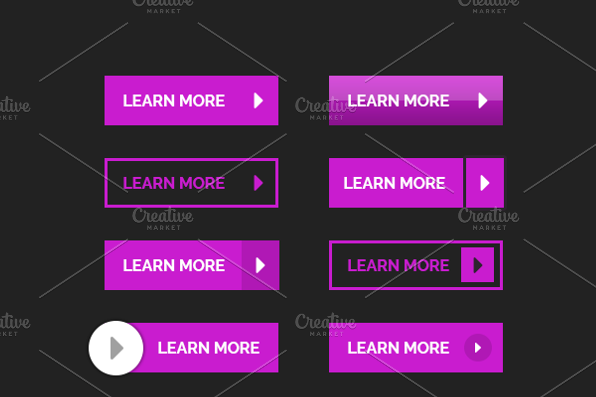 10 Modern Buttons, a Templates & Theme by Naistudio (Photo 4 of 4)