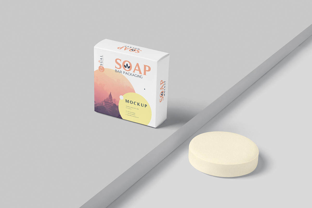 Square Soap Box Mockups, a Packaging Mockup by GfxFoundry (Photo 1 of 7)