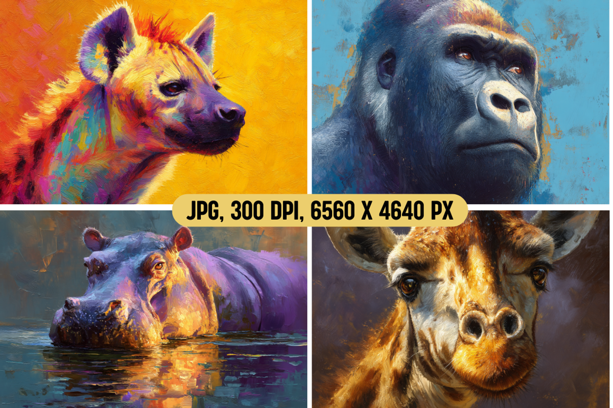 Painterly African Animal Portraits, an Animal Illustration by PrintHaven Designs (Photo 11 of 11)
