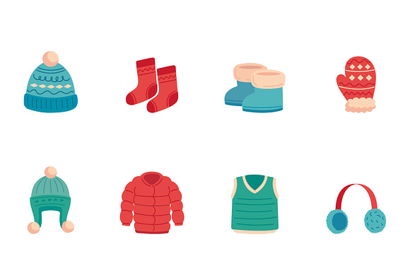 Winter Clothing Illustration Set preview 2