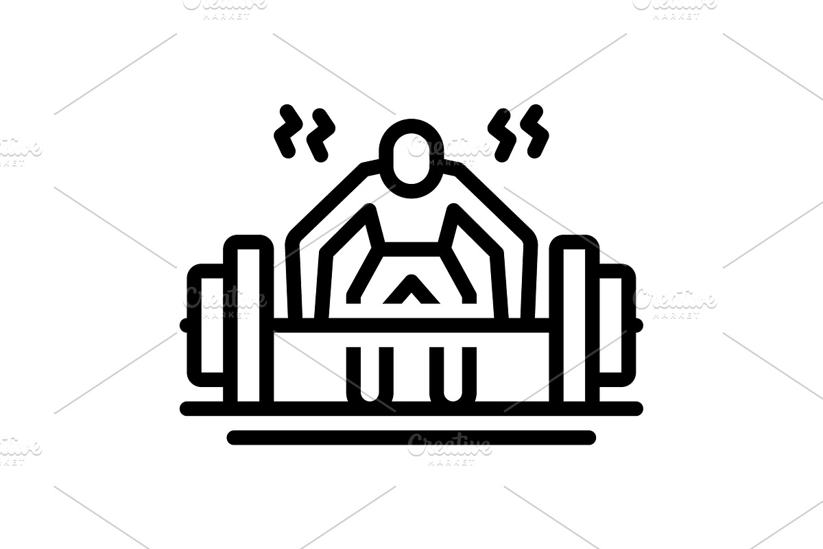 Hard exercise black icon, an Outline Icon by Creative priyanka