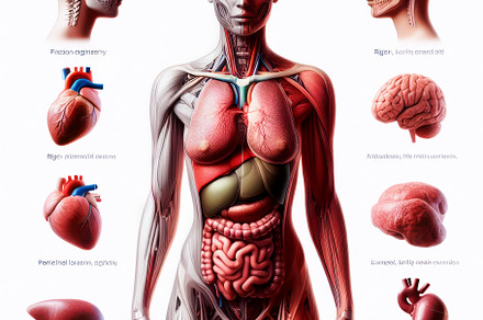 Woman body internal organs and parts, a Health & Medical Photo by angellodeco