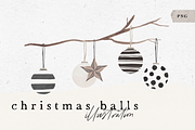 CHRISTMAS BALLS / watercolor png, an Illustration by KruthDesign (Thumbnail 1 of 7)