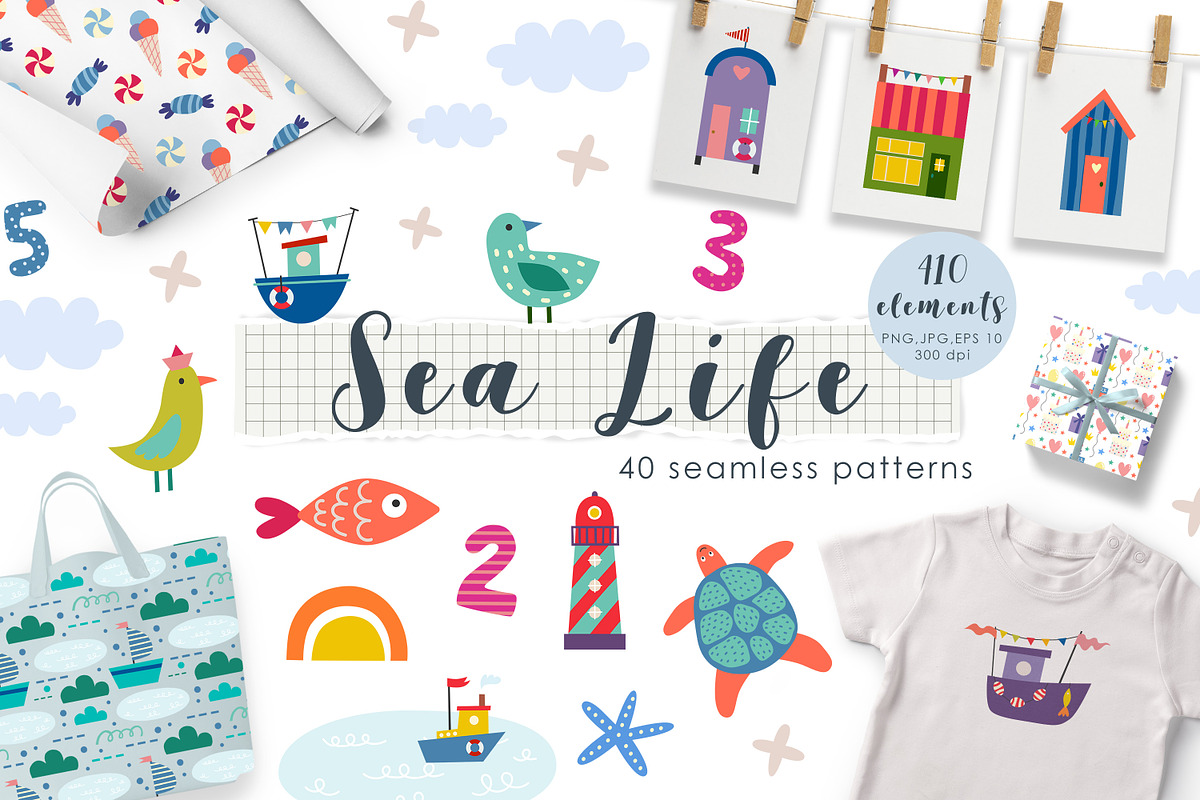 Sea Life Collection, a Seasonal Illustration by Kira Konoshenko (Photo 1 of 13)