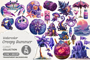 Creepy Summer Beach Clipart, an Illustration by Dream Creation (Thumbnail 1 of 6)