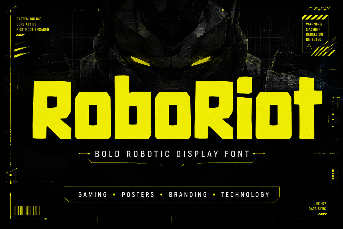 RoboRiot, a Slab Serif Font by Wow Magic (Photo 1 of 4)