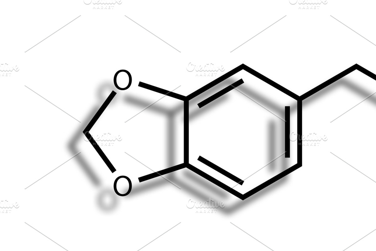 Structural formula of MDMA (ecstasy), an Illustration by Leonid Andronov