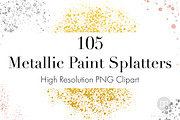 Metallic Paint Splatters Bundle, an Object Graphic by The Digital Download Shop (Thumbnail 1 of 7)