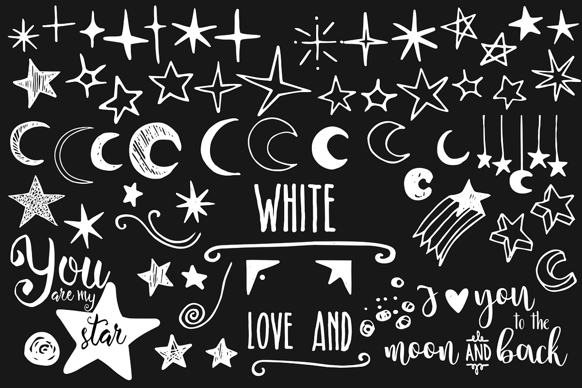 Stars, moon and backgrounds, an Illustration by Lina_Lisichka (Photo 4 of 10)