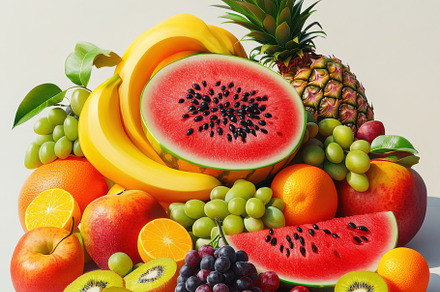 Group of tropical fresh fruits isola, a Food & Drink Photo by Pixeness