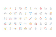 300 Food Colored Line Icons, an Outline Icon by Creative Stall (Thumbnail 5 of 5)