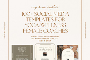 100 Yoga Wellness Instagram Bundle