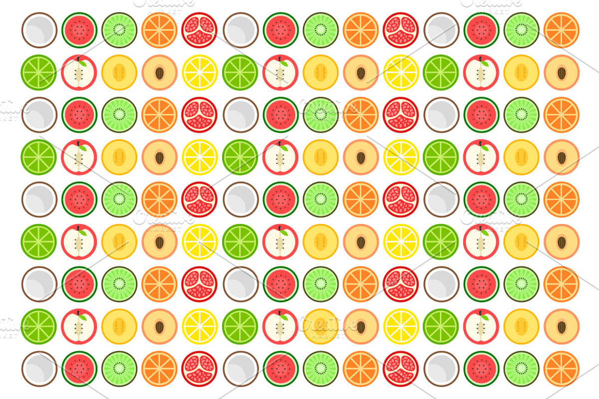 Round fruit pattern, a Pattern Graphic by Slavko Kahovsky