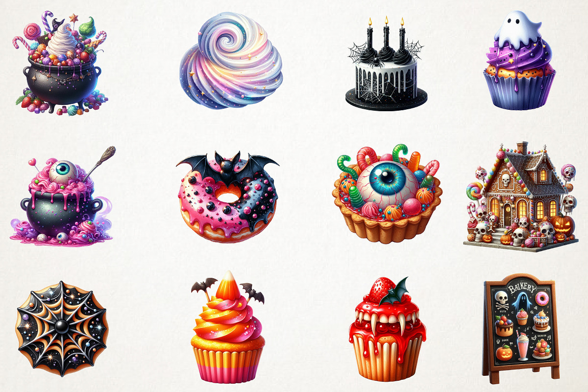 Halloween Spooky Bakery Clipart, an Illustration by RobertsArt (Photo 7 of 7)