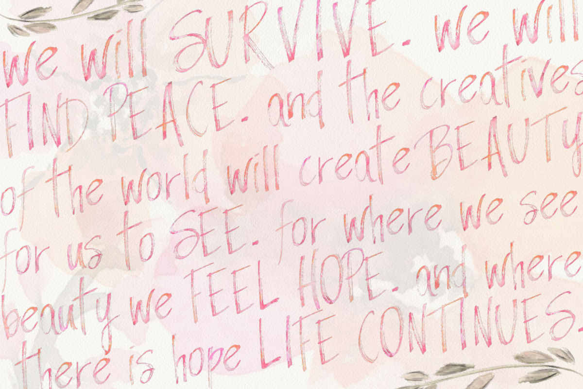 Sale We Will Survive Watercolor Font, a Handwritten Font by Jodi Van der Kruik (Photo 9 of 9)