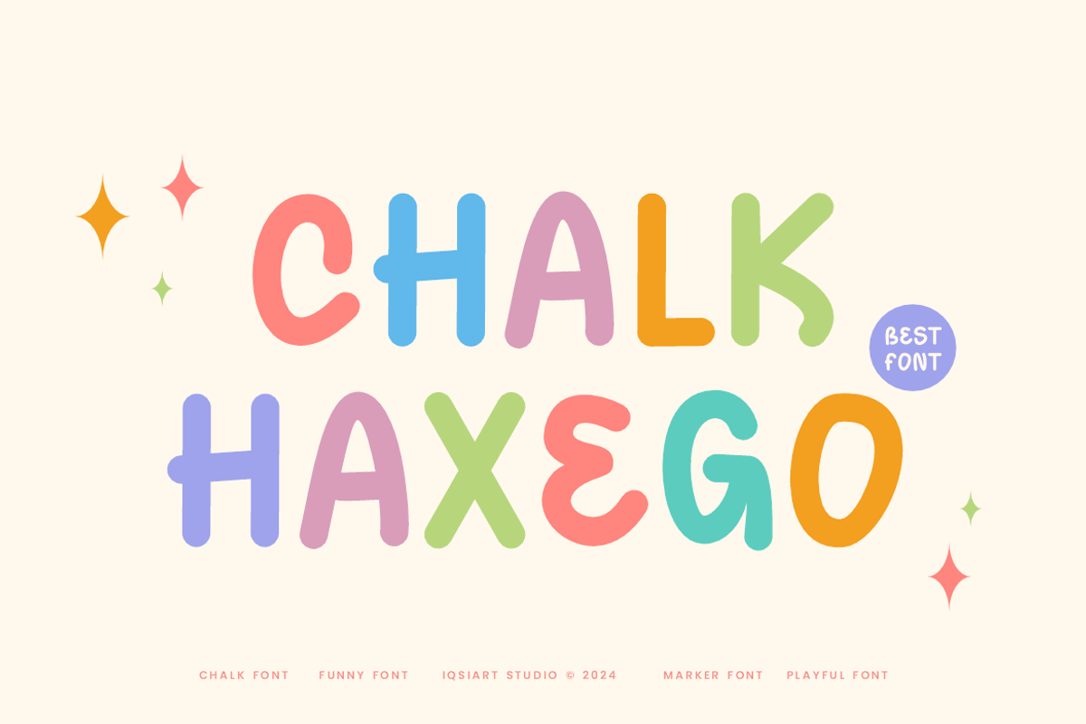 Chalk Haxego - Kids Font, a Sans Serif Font by Iqsiart Studio (Photo 1 of 6)