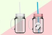 Mason jug mockup. PSD mockup., a Mockup by NatalyaZelenova (Thumbnail 3 of 3)