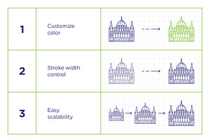 Landmarks Line Icon Set