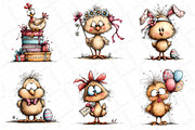 Easter Chicken Whimsical Clipart, an Illustration by DreamPrint404 (Thumbnail 2 of 6)