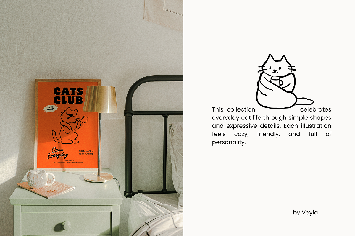 CATS: Naive Vector Cat Illustrations, an Animal Illustration by Veyla (Photo 9 of 11)