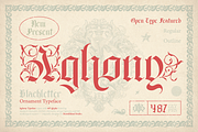 Aghony, a Blackletter Font by Burntilldead (Thumbnail 1 of 12)