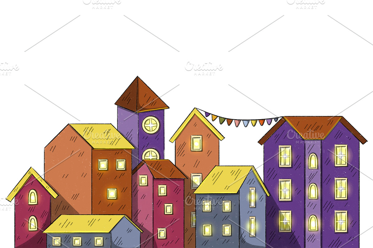 Fairy tale magic houses, a Decorative Illustration by SaintPic illustrations (Photo 7 of 9)
