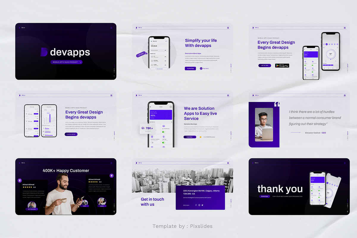 App Saas Keynote Presentation, a Presentation Template by Pixslides (Photo 5 of 5)