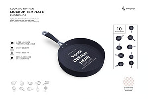 Cooking Pan Mockup Template Set, a Household Mockup by DesignRushMarket