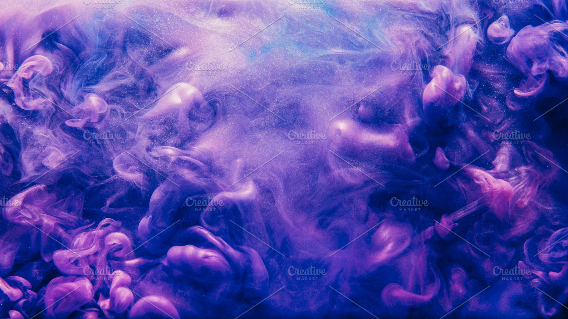 Ink cloud paint water splash purple glitter fluid, a Background Photo by Photo Drive Studio