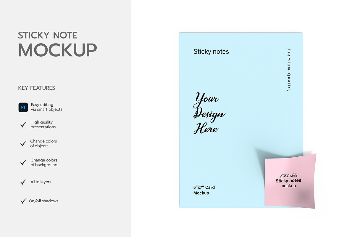 Realistic Sticky Note Mock Template