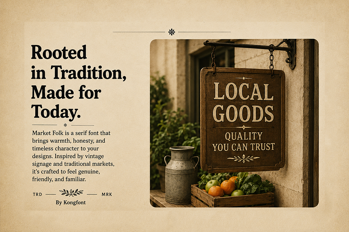 Market Folk - Modern Serif Font, a Serif Font by overlaytemplates (Photo 3 of 5)