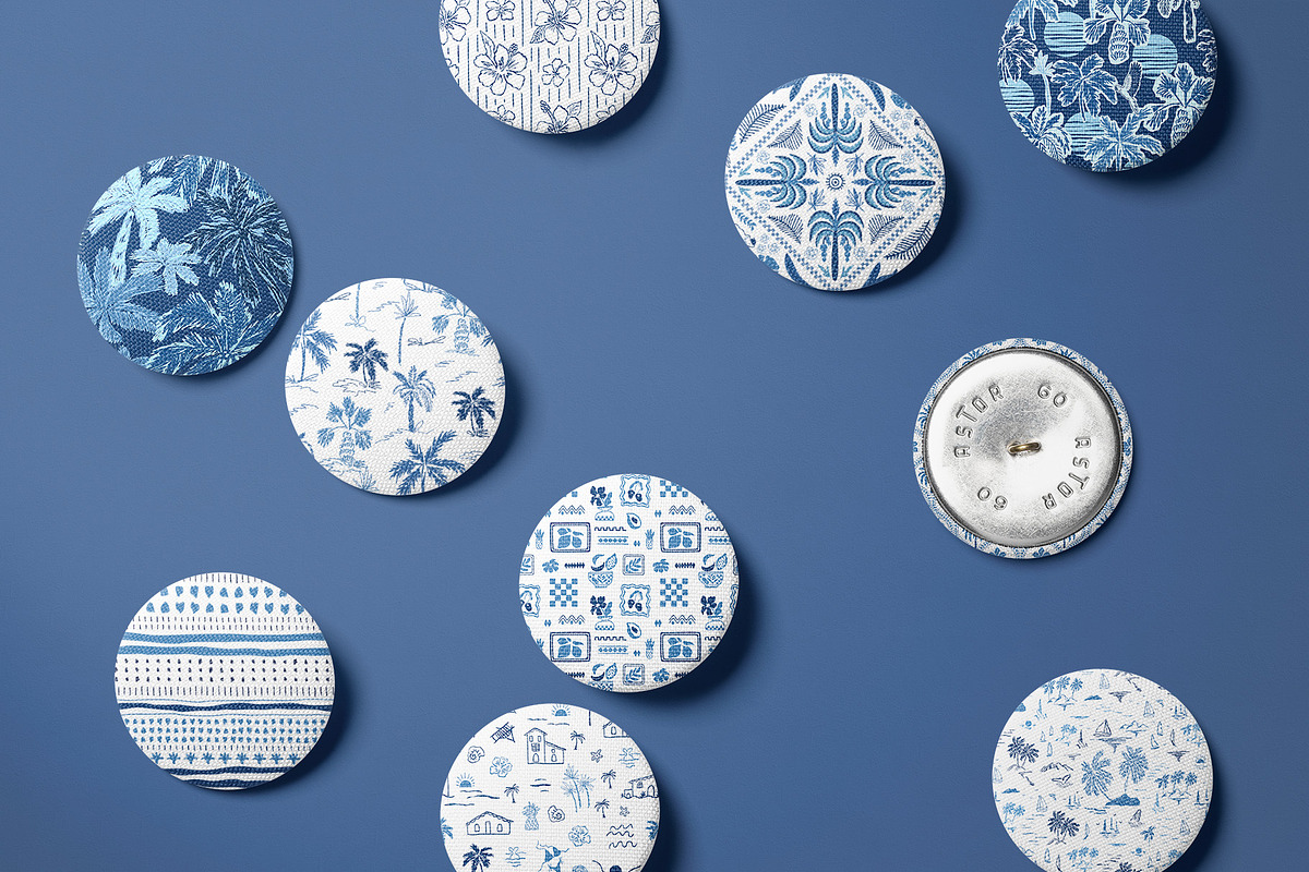 Blue tropical summer beach patterns, a Pattern Graphic by Tani Kuzminka (Photo 18 of 22)