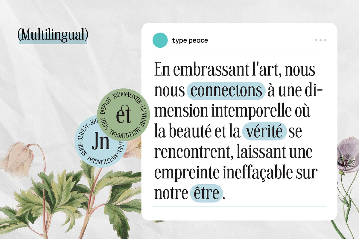 JOURNALISTIK | Multilingual Serif, a Serif Font by type peace (Photo 3 of 13)