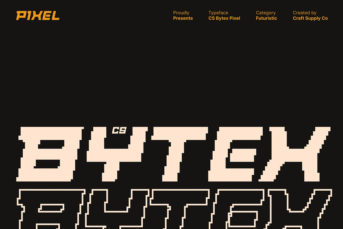 CS Bytex Pixel, a Sans Serif Font by Craft Supply Co. (Photo 1 of 8)