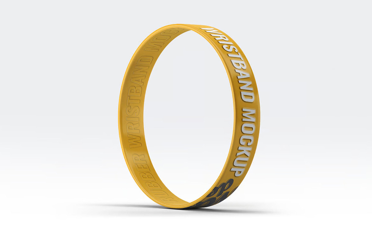 Silicone Rubber Wristband Mock-Up, an Apparel Mockup by DesignRushMarket (Photo 9 of 9)