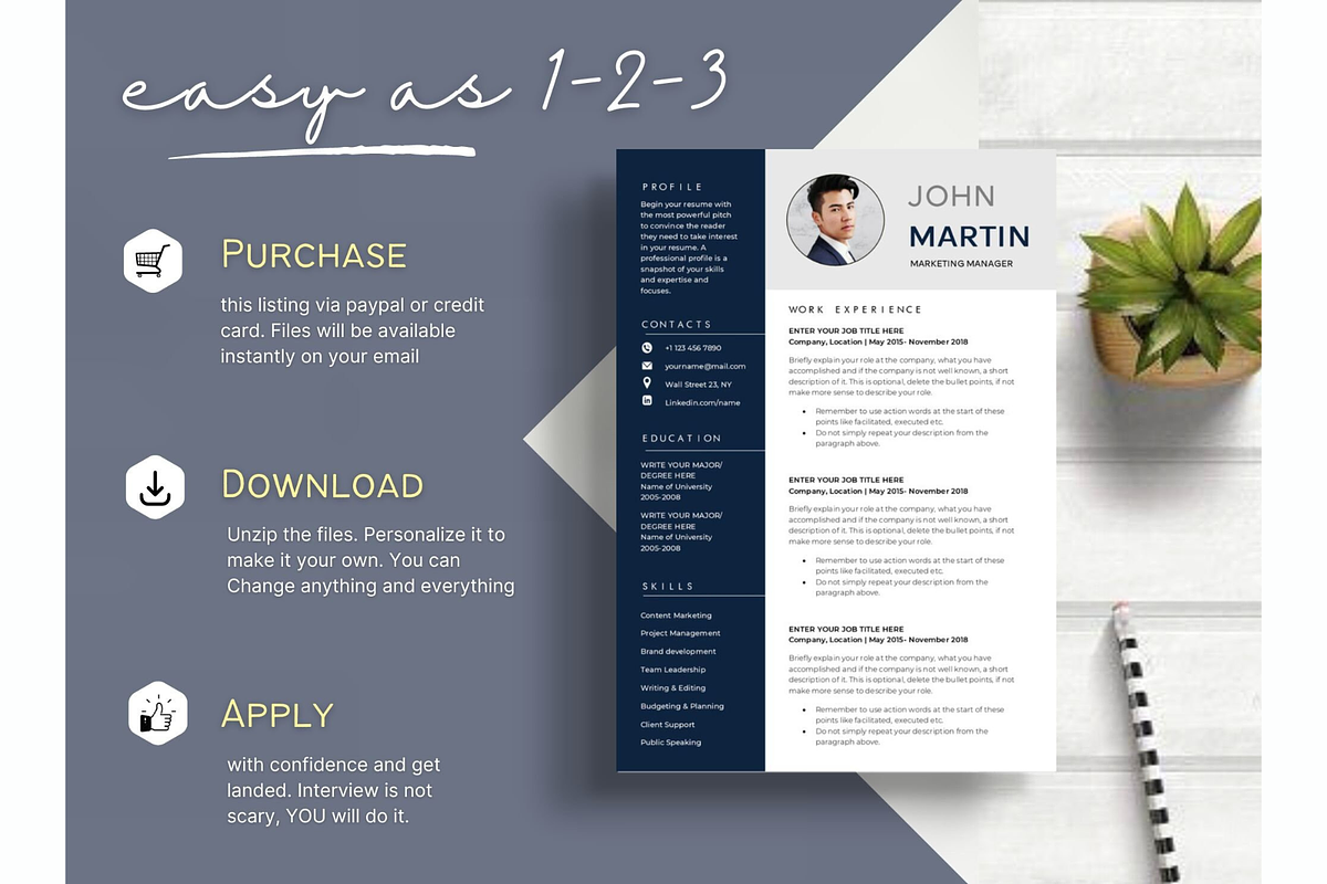 Word resume & cover letter template, a Resume Template by Climbwithelevator (Photo 10 of 11)