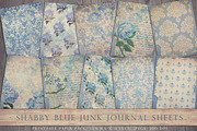Blue shabby chic collage sheets, a Pattern Graphic by Paper Farms (Thumbnail 1 of 2)