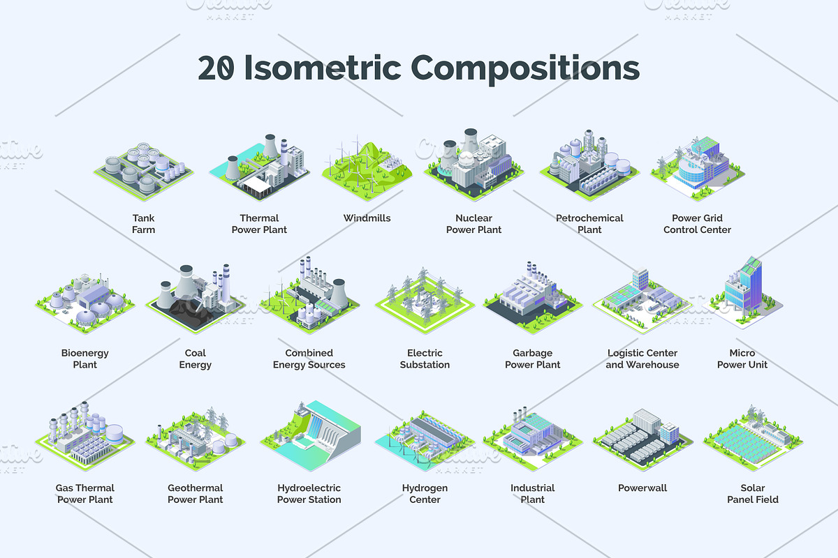 Industrial Energy 3d Isometric View, an Object Graphic by 35lab (Photo 2 of 6)
