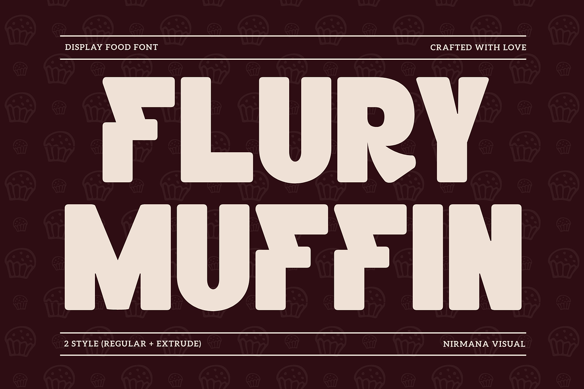 Flury Muffin - Food Logo Font, a Sans Serif Font by Nirmana Visual (Photo 1 of 13)