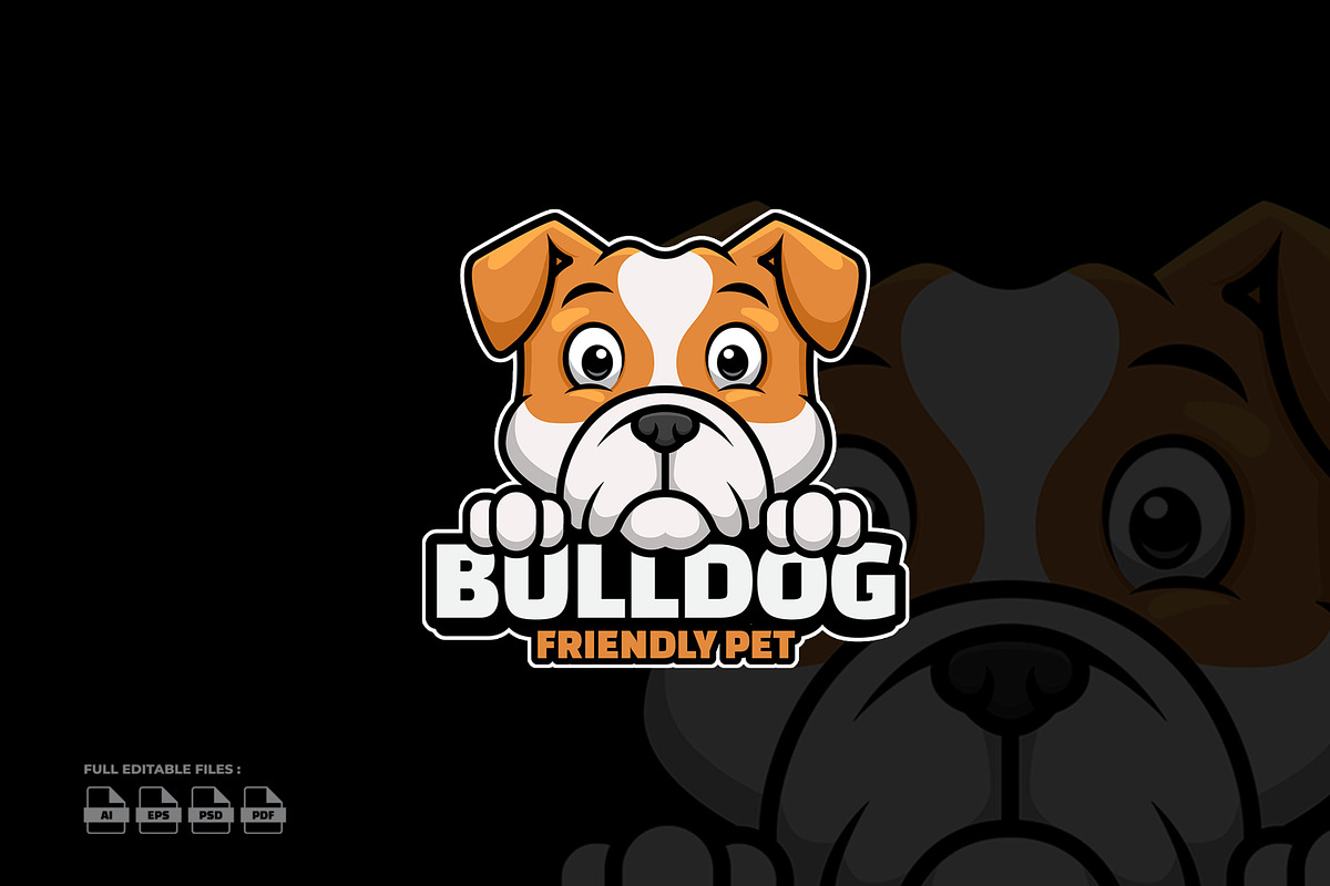 Bulldog Cartoon Logo, a Templates & Theme by Gumrega Studio