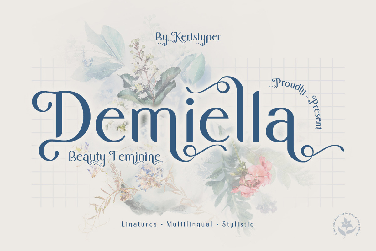 Demiella, a Sans Serif Font by kerismaker (Photo 1 of 12)
