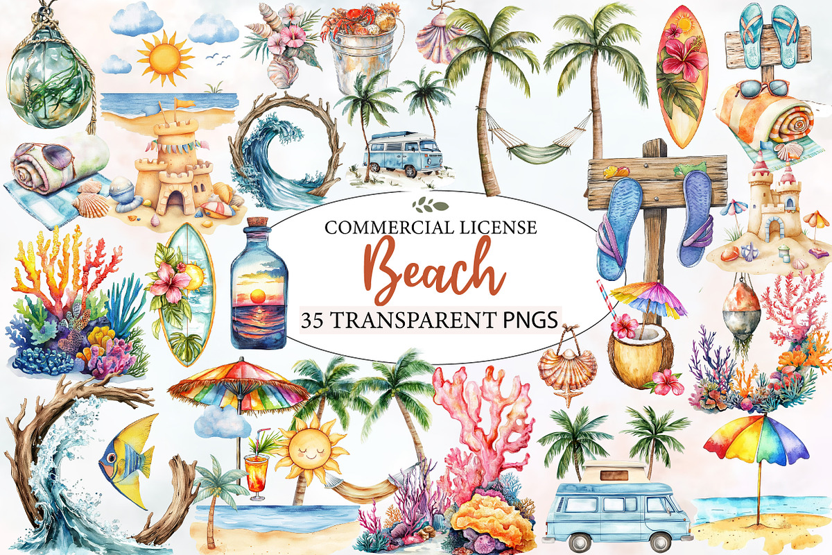 Summer Beach Sublimation Bundle, an Illustration by Designworld (Photo 1 of 5)