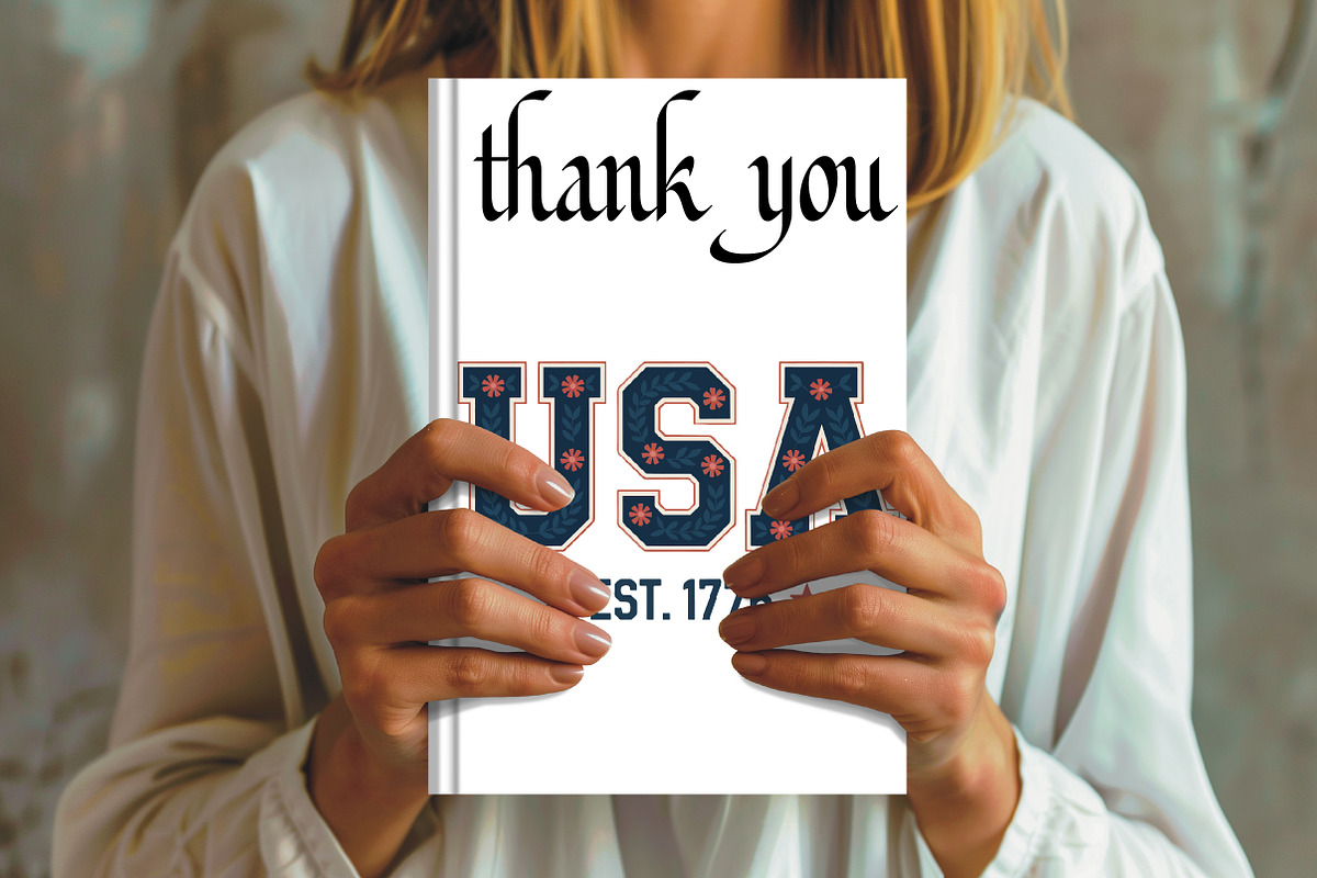 Usa floral design patriotic graphic, an Illustration by CrexoraLab (Photo 4 of 4)