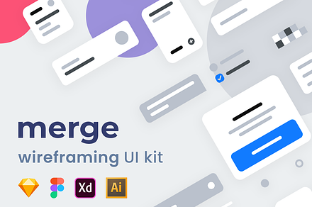 Merge Wireframing UI Kit, a Templates & Theme by 80.design