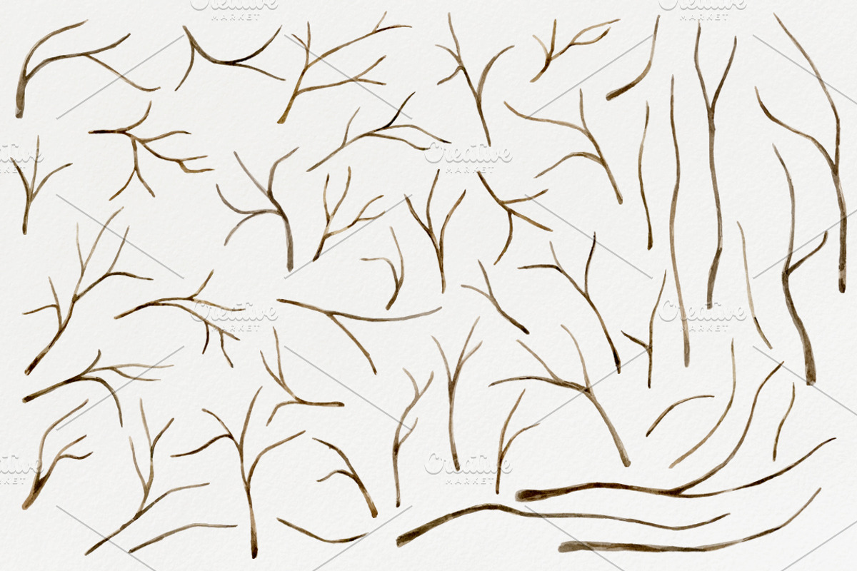 Tree branches. Watercolor DIY set, an Illustration by NataliVA (Photo 2 of 5)