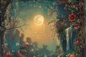 Mysterious Moonlit Garden